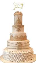 Load image into Gallery viewer, Butterfly and crystal arrangement cake topper- Gold or silver Tone by Crystal wedding uk
