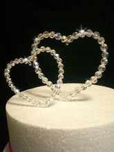 Load image into Gallery viewer, Crystal love heart cake topper by Crystal wedding uk