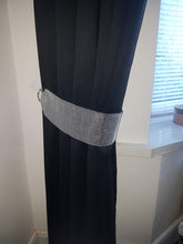 Load image into Gallery viewer, Curtain tie backs, Pair Of Diamante Effect Crystal, extra wide 12cm, hold Backs for Curtains & Voiles NO STONES by Crystal wedding uk