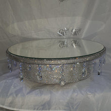 Load image into Gallery viewer, Wedding cake stand, glass Crystal rhinestone, droplet design+ LED lights, round or square all sizes. by Crystal wedding uk