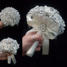 Load image into Gallery viewer, Brooch bouquet, Jewel crystal wedding bouquet. by Crystal wedding uk