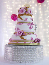 Load image into Gallery viewer, Wedding cake stand Tall waterfall design - Real glass crystals by Crystal wedding uk