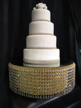 Load image into Gallery viewer, Wedding cake stand Tall waterfall design - Real glass crystals by Crystal wedding uk