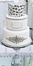 Load image into Gallery viewer, Cake brooch, crystal rhinestone cake decoration - Silver, Gold or Rose gold by Crystal wedding uk