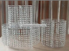 Load image into Gallery viewer, Crystal cake stands, SET OF 6 tiers,crystal wedding cake display with Led lights by Crystal wedding uk