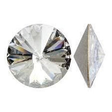 Load image into Gallery viewer, Clear Crystal Round Rivoli Pointback Sew On Rhinestones Glass Strass Sew-On button Rhinestone 10pc by Crystal wedding uk