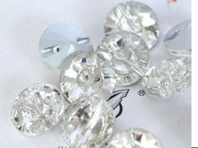Load image into Gallery viewer, Clear Crystal Round Rivoli Pointback Sew On Rhinestones Glass Strass Sew-On button Rhinestone 10pc by Crystal wedding uk
