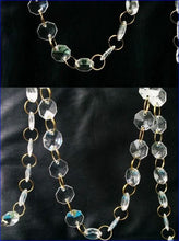 Load image into Gallery viewer, GLASS Crystal Garland 1 metre , Centerpiece Decoration Wedding Reception decor REAL crystal beads, gold or clear, by Crystal wedding uk