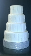 Load image into Gallery viewer, Diamante Crystal effect cake stand mirror top by Crystal wedding uk
