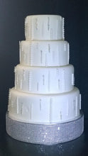 Load image into Gallery viewer, Diamante Crystal effect cake stand mirror top by Crystal wedding uk
