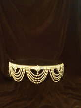 Load image into Gallery viewer, Wedding cake stand , Pearl swags drape. Rhinestone cake stand. by Crystal wedding uk