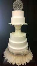 Load image into Gallery viewer, Feather cake stand, Great Gatsby, 1920's wedding. by Crystal wedding ukw