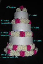Load image into Gallery viewer, Rose tier cake dividers, Rose wedding cake decorations