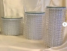 Load image into Gallery viewer, Crystal cake stands crystal covered solid base tiered design wedding cake stands by Crystal wedding uk