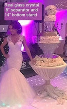 Load image into Gallery viewer, Chandelier cake stand , 2 tier set Premium crystal 6" and 12" + led's by Crystal wedding uk