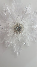Load image into Gallery viewer, Snowflake hanging bouquet, Winter wedding accessory by Crystal wedding uk