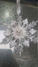Load image into Gallery viewer, Snowflake hanging bouquet, Winter wedding accessory by Crystal wedding uk