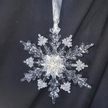 Load image into Gallery viewer, Snowflake hanging bouquet, Winter wedding accessory by Crystal wedding uk