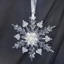 Load image into Gallery viewer, Snowflake hanging bouquet, Winter wedding accessory by Crystal wedding uk