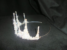 Load image into Gallery viewer, Crystal tiara crown, Couture inspired, modern crystal tiara, Ab crystal beads by Crystal wedding uk