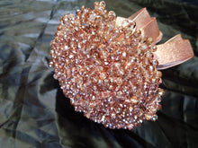 Load image into Gallery viewer, Rose gold Crystal Wedding bouquet, Brides wire bouquet, rose gold bouquet by Crystal wedding uk