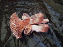 Load image into Gallery viewer, Rose gold Crystal Wedding bouquet, Brides wire bouquet, rose gold bouquet by Crystal wedding uk