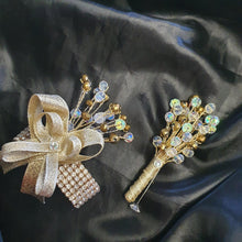 Load image into Gallery viewer, Crystal boutonnière Buttonhole or wrist Corsage,prom corsage, wedding cuff by Crystal wedding uk