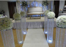 Load image into Gallery viewer, 6pcs Acrylic table centerpiece, + LED lights, Hanging Chandelier stand, Wedding Table , Aisle Event Decoration by Crystal wedding uk