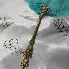 Load image into Gallery viewer, Ostrich feather Fan, smalll Bridesmaid wedding fan- ANY COLOUR by Crystal wedding uk