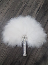 Load image into Gallery viewer, Feather Fan bouquet luxury alternative Bouquet Great Gatsby wedding style -ANY COLOUR Artificial bouquet by Crystal wedding uk