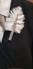 Load image into Gallery viewer, White Feather Fan ,wedding hand fan bouquet bridal Ostrich feather bouquet, Gatsby by Crystal wedding uk