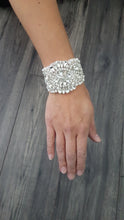 Load image into Gallery viewer, Wedding Bracelet Jewellery Crystal Vintage Wedding Bride Cuff Bracelet Art Deco Great Gatsby Vintage Glam , art deco by Crystal wedding uk