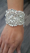 Load image into Gallery viewer, Wedding Bracelet Jewellery Crystal Vintage Wedding Bride Cuff Bracelet Art Deco Great Gatsby Vintage Glam , art deco by Crystal wedding uk