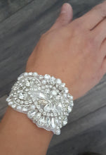 Load image into Gallery viewer, Wedding Bracelet Jewellery Crystal Vintage Wedding Bride Cuff Bracelet Art Deco Great Gatsby Vintage Glam , art deco by Crystal wedding uk