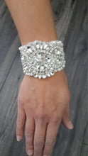 Load image into Gallery viewer, Wedding Bracelet Jewellery Crystal Vintage Wedding Bride Cuff Bracelet Art Deco Great Gatsby Vintage Glam , art deco by Crystal wedding uk