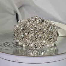 Load image into Gallery viewer, Wedding Bracelet Jewellery Crystal Vintage Wedding Bride Cuff Bracelet Art Deco Great Gatsby Vintage Glam , art deco by Crystal wedding uk