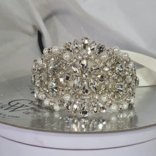 Load image into Gallery viewer, Wedding Bracelet Jewellery Crystal Vintage Wedding Bride Cuff Bracelet Art Deco Great Gatsby Vintage Glam , art deco by Crystal wedding uk