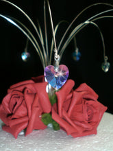 Load image into Gallery viewer, Rose cake topper, Crystal heart fountain