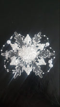 Load image into Gallery viewer, Snowflake hair clip, hair piece, for a Winter Wedding Christmas Wedding clip by Crystal wedding uk