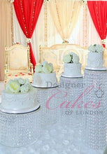 Load image into Gallery viewer, Crystal cake stands cascading style , set of 6 tiers by Crystal wedding uk