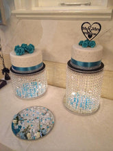 Load image into Gallery viewer, Crystal cake stands cascading style , set of 6 tiers by Crystal wedding uk