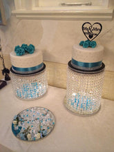 Load image into Gallery viewer, Crystal cake stands cascading style , set of 6 tiers by Crystal wedding uk