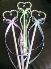 Load image into Gallery viewer, Flower girl wand, Crystal & Pearl heart. by Crystal wedding uk
