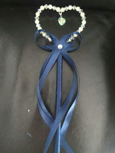 Load image into Gallery viewer, Flower girl wand, Crystal & Pearl heart. by Crystal wedding uk