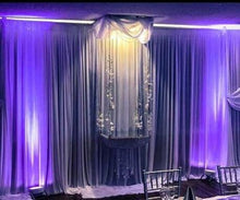 Load image into Gallery viewer, Suspended Swing cake stand, SQUARE, Glass Crystal chandelier, drape stand with mirror top. by Crystal wedding uk