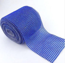 Load image into Gallery viewer, ROYAL BLUE Rhinestone ribbon, Diamond Mesh, Diamante Bling, Crystal trim 1 METER cake trim. by Crystal wedding uk