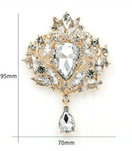 Load image into Gallery viewer, Feather cake topper ,1920's rhinestone topper The Great Gatsby rhinestone brooch, by Crystal wedding uk