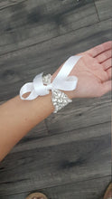 Load image into Gallery viewer, Wedding Cuff Bracelet Great Gatsby Vintage Glam Art Deco Crystal rhinestone bridesmaid flower girl small size- by Crystal wedding uk