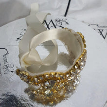 Load image into Gallery viewer, Wedding Cuff Bracelet Great Gatsby Vintage Glam Art Deco Crystal rhinestone bridesmaid flower girl small size- by Crystal wedding uk