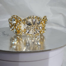 Load image into Gallery viewer, Wedding Cuff Bracelet Great Gatsby Vintage Glam Art Deco Crystal rhinestone bridesmaid flower girl small size- by Crystal wedding uk